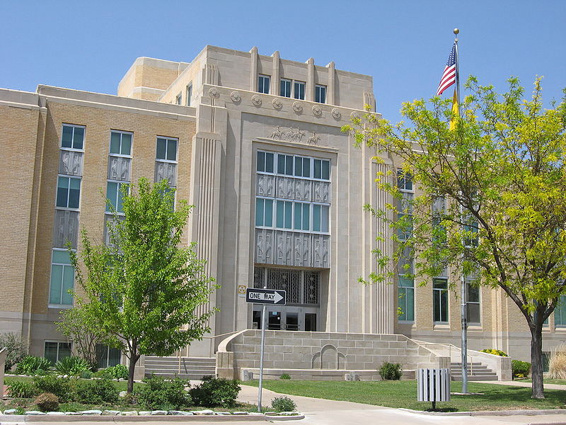 The Roosevelt County Courthouse in Portales, NM, a building recently reported in the news media to have a toxic mold problem. Many government buildings are poorly maintained and thus places to be cautious about when entering.