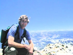 Erik hikes to the top of Mt. Judah near Lake Tahoe, feeling happy and energetic in the clean air.